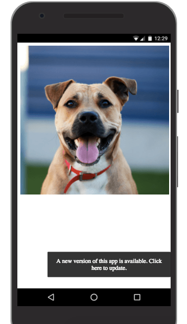 New version available notification - Progressive Web App