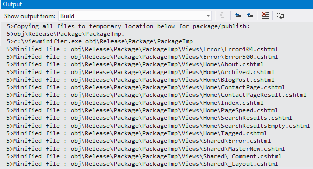 Visual Studio Output Window Visual Studio Output Window