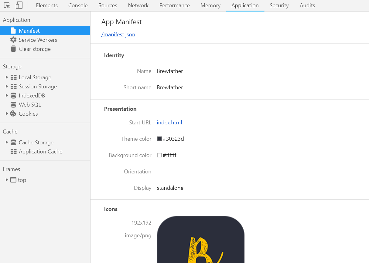 PWA - Chrome Application Tab