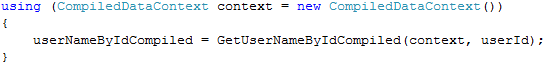 Calling the compiled LINQ query