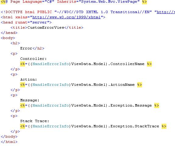 ASP.NET MVC Error Handler
