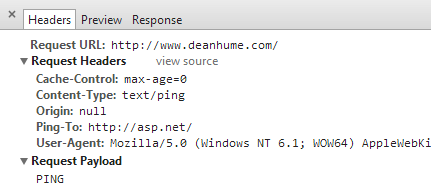 a ping attribute HTML5
