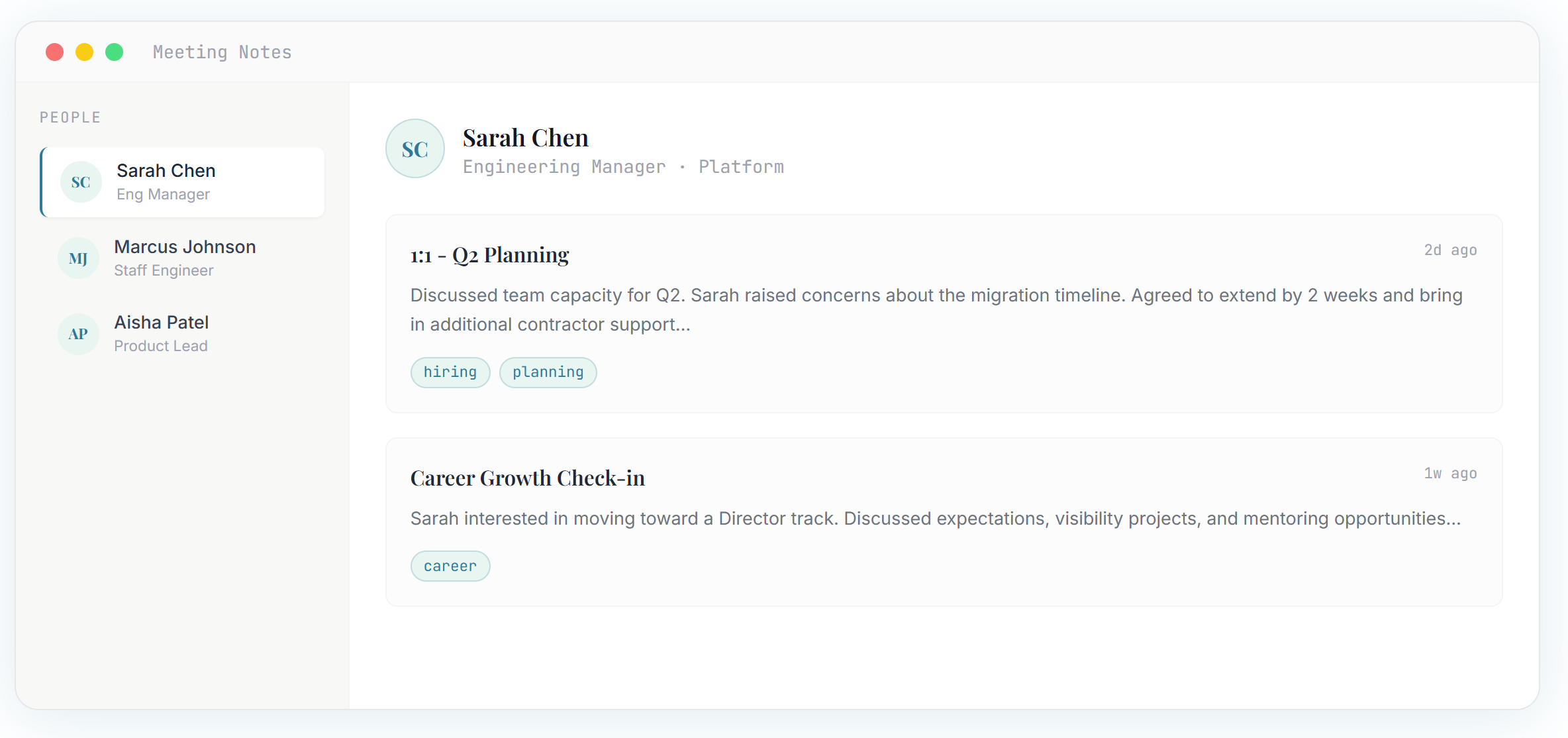 Meeting Notes - Free Offline Desktop App for 1:1s