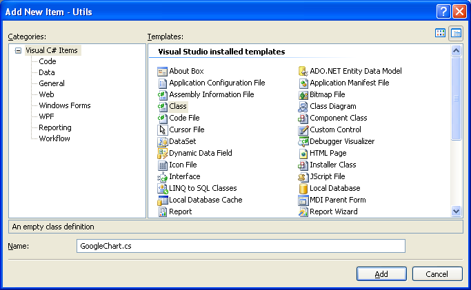 GoogleChart helper class in Visual Studio